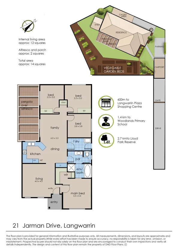 Floorplan 1 of 21 Jarman  Drive, Langwarrin VIC 3910